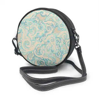 

2020 Women Shoulder Bags Girls Round Bags Vintage Floral Oriental Geometric Pattern Women's Casual Messenger Bags Crossbody Bags