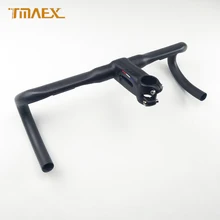 TMAEX брендовый полностью углеродный руль для шоссейного велосипеда, легкий Интегрированный руль для шоссейного автомобиля/сиамский черный руль для велосипеда