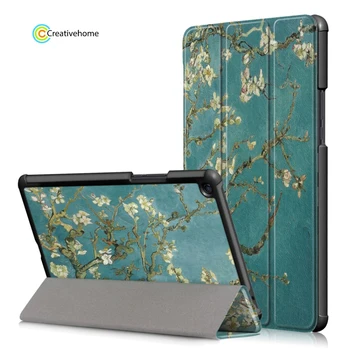 

Prunus Pattern Custer Texture Horizontal Flip PC Leather Case for Xiaomi Mi Pad 4 Plus, with Three-folding Holder & Sleep / Wake