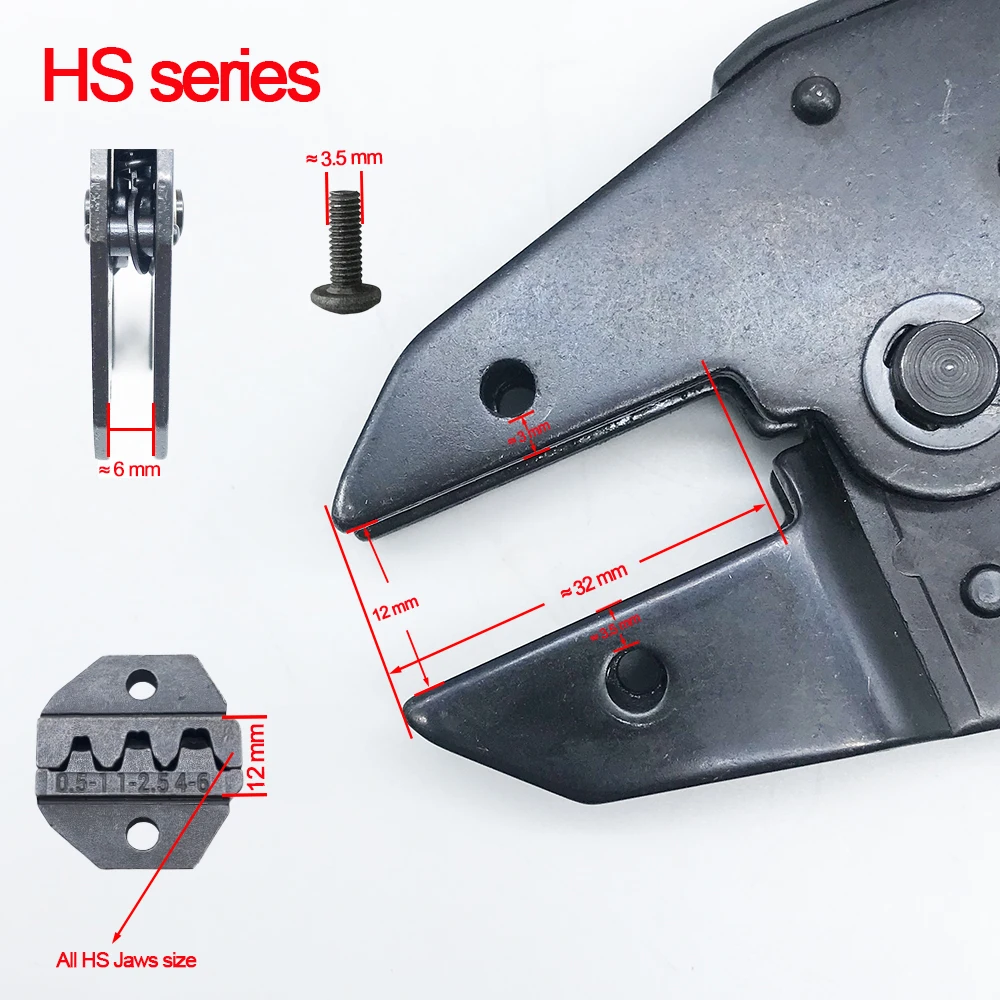 HS-40J 16GF 압착 펜치 도구 9 인치 절연 단자 래칫 와이어 커넥터 전기 탄소강 턱 0.25-6mm2