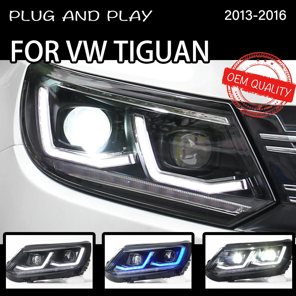 

Head Lamp For Car VW Tiguan 2013-2016 Headlights Fog Lights Daytime Running Lights DRL H7 LED Bi Xenon Bulb Car Accessories