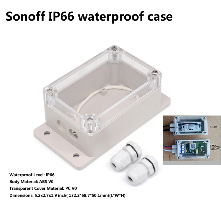 Itead Sonoff базовый умный WiFi беспроводной модуль переключателя приложение eWelink дистанционное управление умная розетка для DIY умный дом комплект автоматизации - Комплект: IP66 waterproof case