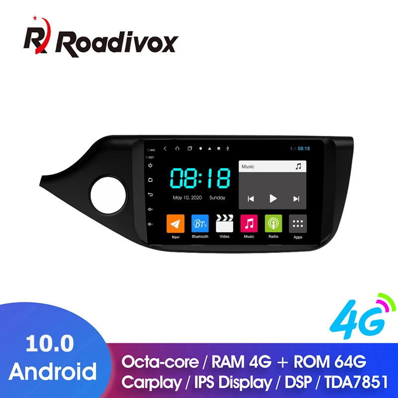 Автомобильный DVD-плеер 9 дюймов Android 10 0 ОЗУ 4 Гб ПЗУ 64 ГБ для KIA CEED 2012-2016