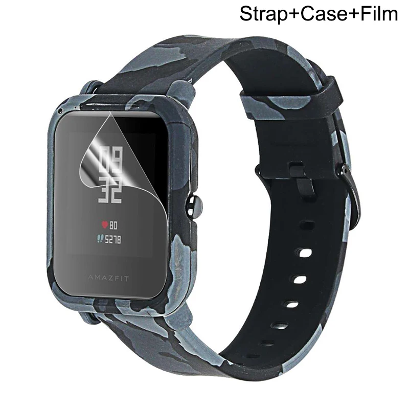 style 6 Симпатичный ремешок+ крышка+ протектор экрана для xiaomi correa amazfit bip ремень pulseira amazfit bip чехол Аксессуары - Цвет: style 6