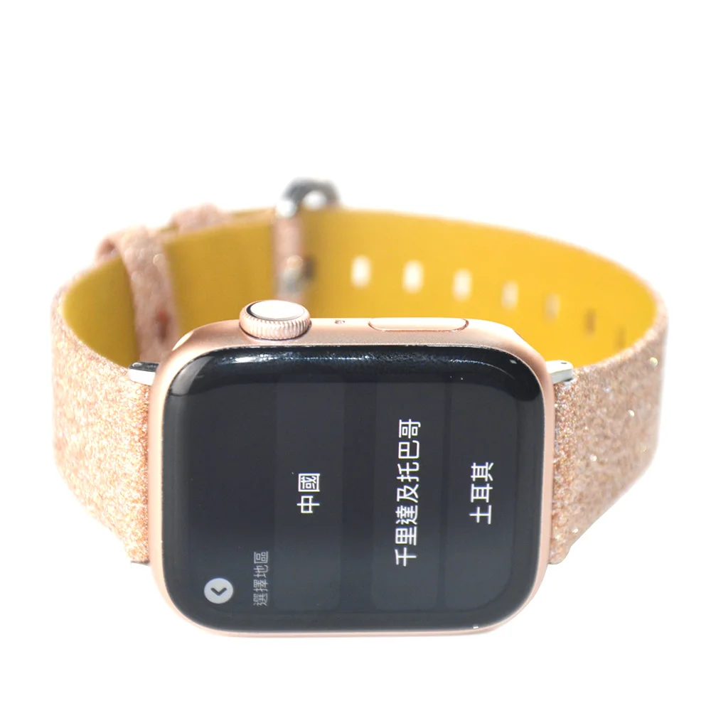 Высококачественный сменный ремешок для часов Apple Watch 5 4 ремешок 44 мм 40 мм модный кожаный ремешок для iWatch 3 2 1 42 мм 38 мм