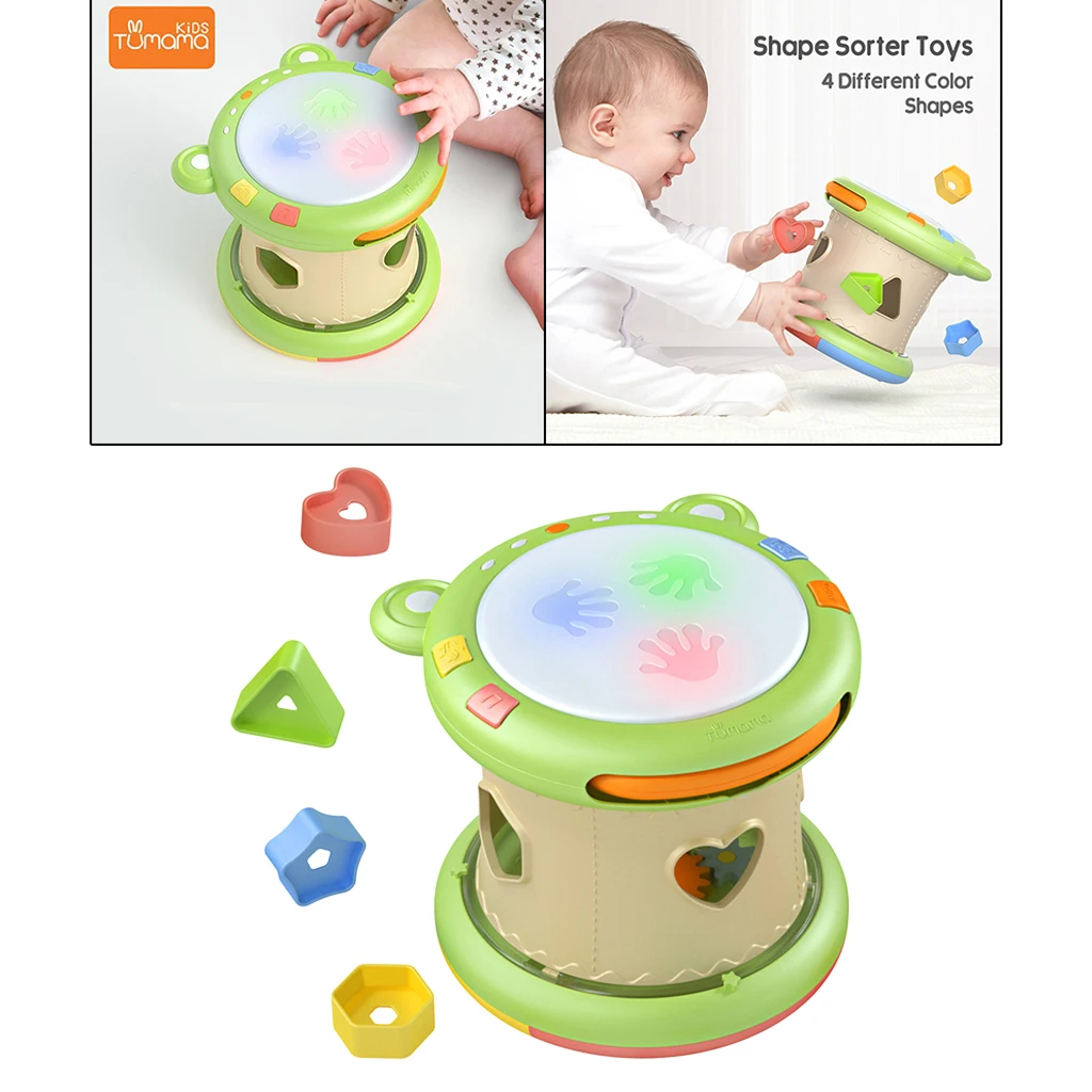 Baby Music Toy Hand Drum Infant Musical Instrument Pat Drum Infant Music Hand Drum Educational Toys for Kids Age in 6-12Month