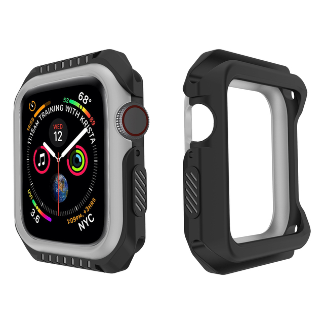 Silicone+Hard Armor Case for Apple Watch 1 2 3 4 5 6 SE Protective Bumper Cover 38 40MM for iWatch 42 44MM Accessories