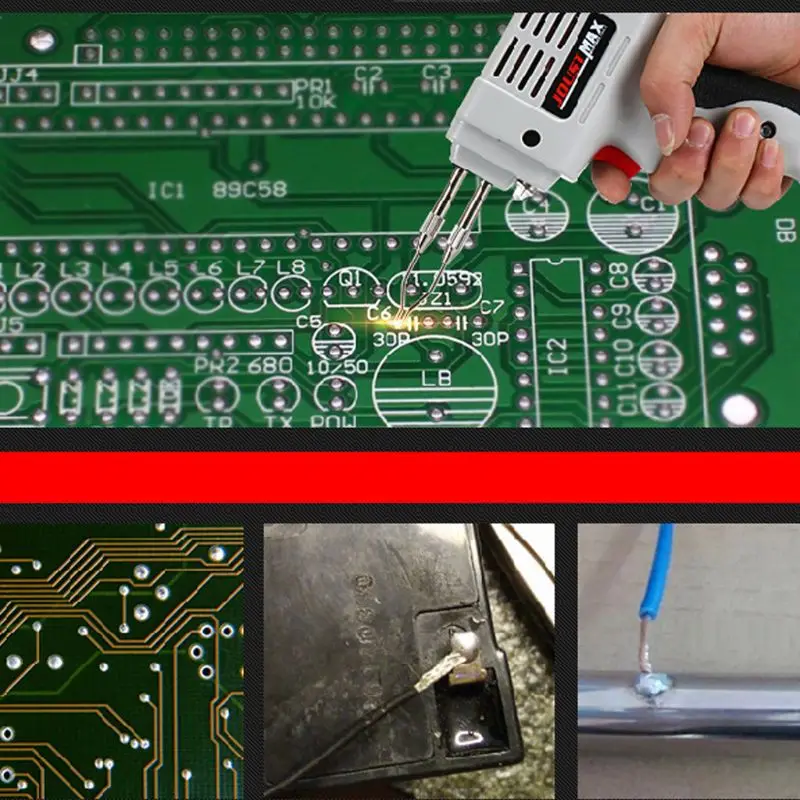 Прямая поставка 220-240V 100W Электрический паяльник пистолет ручной инструмент для сварки горячим воздухом тепла Ремонтный комплект с припой проволока штепсельная вилка европейского стандарта