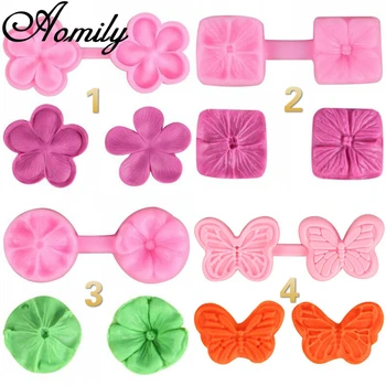

Aomily 2 in 1 Butterfly Flowers Shaped Silicone Stapmer Molds DIY Handmade Fondant Cake Mold Sugar Craft Chocolate Moulds Tools