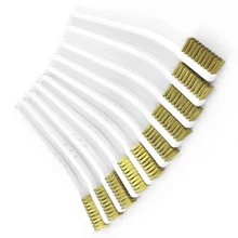 10 шт. латунная проволочная щетка зубные щетки пластиковая очистка ржавчины детализация сварочный комплект