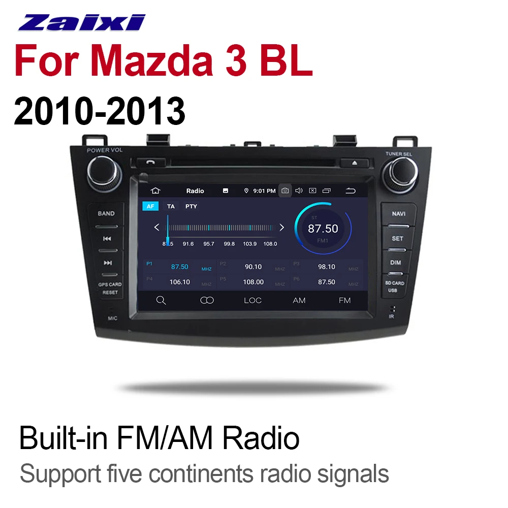 ZaiXi 2din Android для Mazda 3 BL 2010~ 2013 gps 9,0 Восьмиядерный 4 Гб ram автомобильный DVD Радио BT навигационная карта система мультимедийного плеера wifi