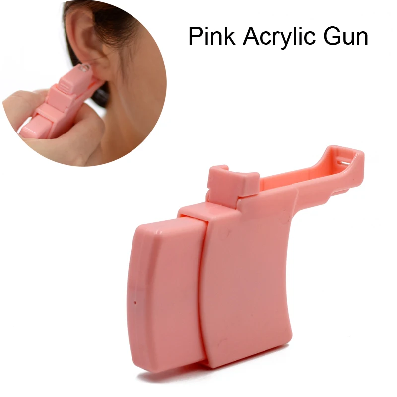 

Professional Pink Acrylic Ear Piercing Unit Stud Earring Equipment Device Instrument System Gun Tools Safety & Easy