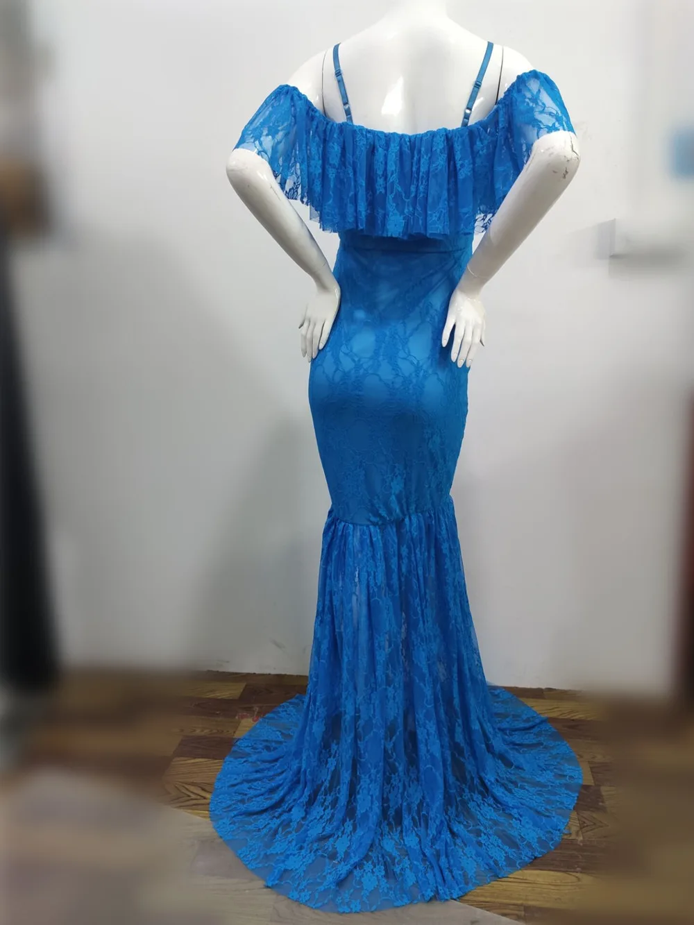Lace Fancy Women Dress Maternity Photography Props Off Shoulder Pregnancy Dresses Ruffles Maternity Gown Clothes For Photo Shoot (14)