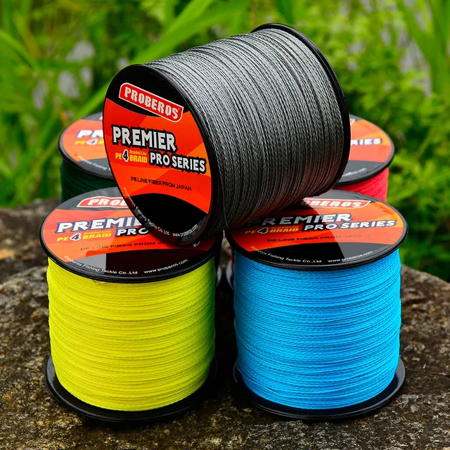 Proberos Fishline 300M&500M&1000M Fishing Line Green/Gray/Blue/Red/Yellow  Color 4 Stand braided line 6LB