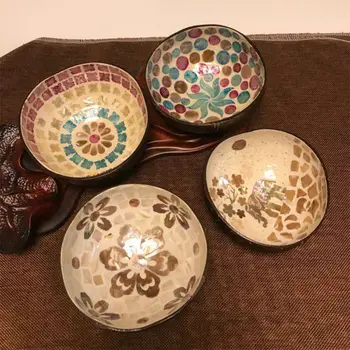 

Coconut Shell Bowl Large Capacity Fruit Plate Salad Bowl Natural and Unique Bowl for Breakfast Popular Kitchen Supplies·