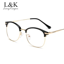 Новая мода, полуоправа, стекло, es оправа, для женщин и мужчин, стекло для чтения, Ретро стиль, прозрачные линзы, очки для компьютера, оправа, оптические очки