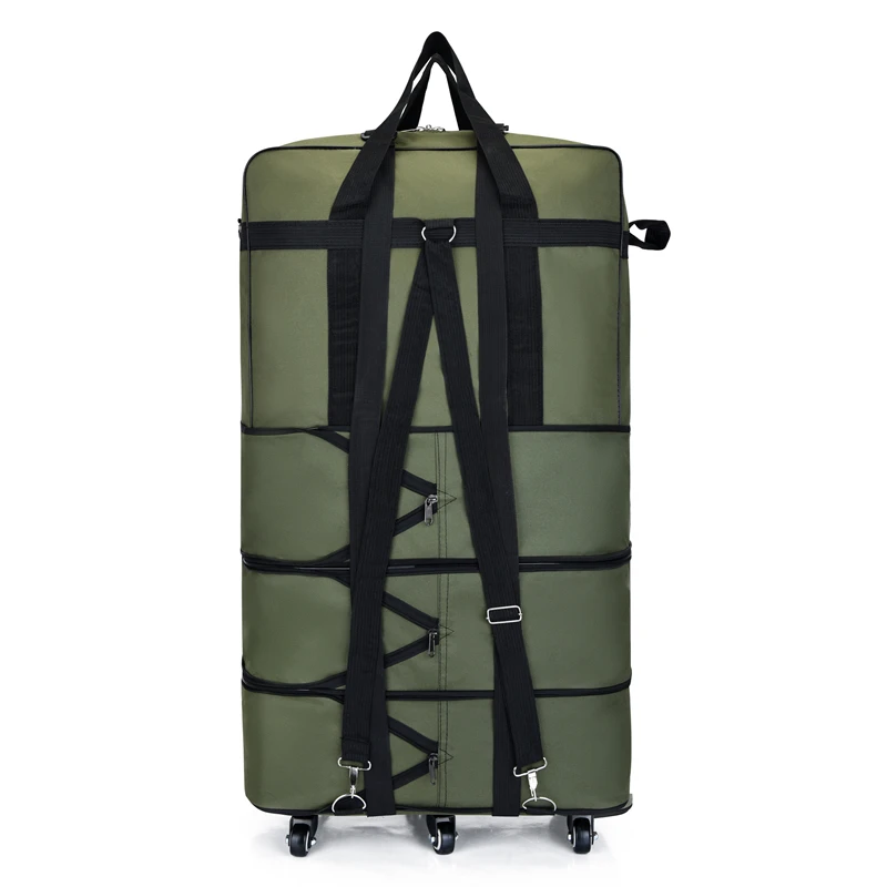 Oxford cloth duffle bag large capacity travel bag with wheel back pull bag dual-use collapsible luggage 158 air carrier package