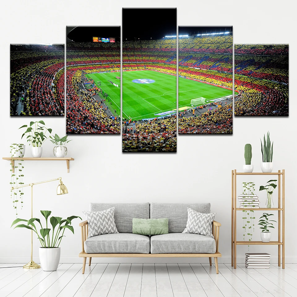 5 шт. модульная HD печать живопись Испания Fc Барселона спортивная футбольная Живопись Холст Настенная картина предметы искусства для украшения дома