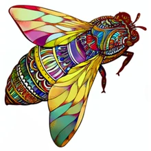 

Montessori Enlightenment Puzzle Yellow Bee Wooden Pieces 100 150 200 Children Wood Jigsaw 3D Puzzle Diy Kids Gift Box