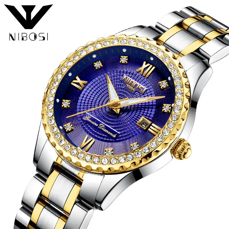 

2023 Top Brand Luxury Women's Watch Leisure Couple's Female Slim Clock Waterproof Luminous Diamond Quartz Gold Lover Wristwatch