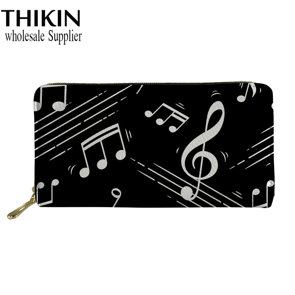 as picture THIKIN Guitar Note, женский кожаный кошелек, женский длинный клатч, кошелек, Дамская мода, держатель для карт, для девушек, для телефона, для денег, на заказ - Цвет: as picture