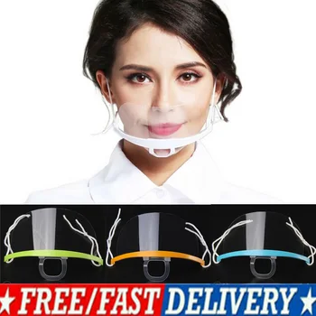 

10x Reusable Washable Transparent Anti-fog Anti-saliva Mouth Shield Plastic Mouth Cover 14x10.5CM