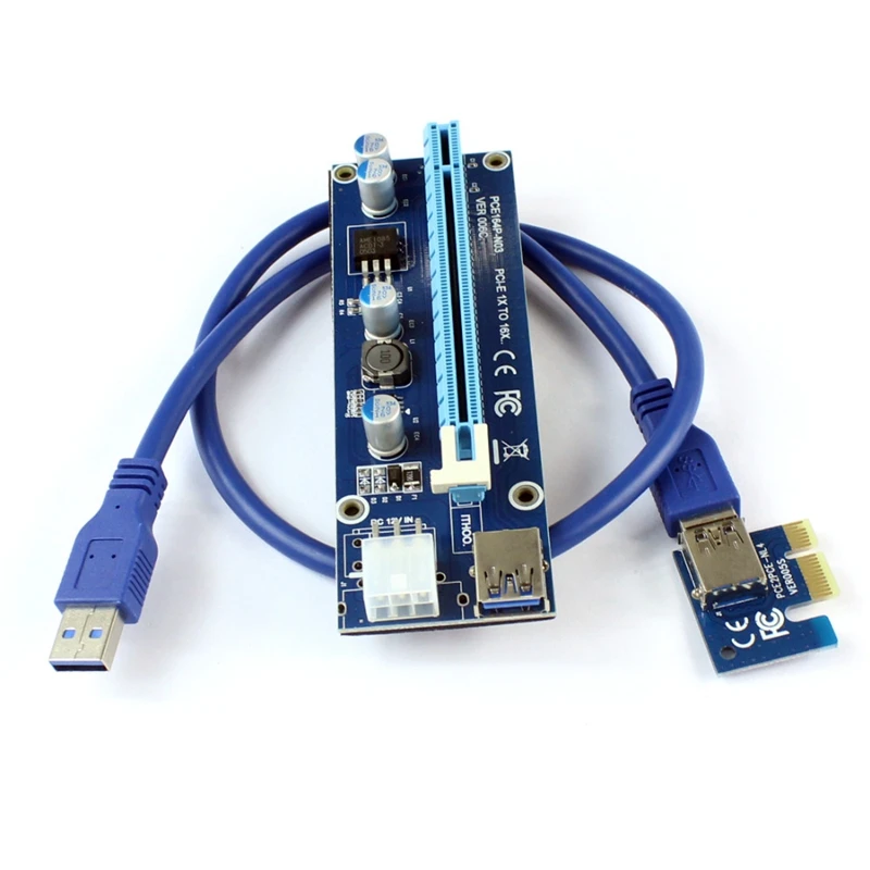 Pci-E Express 1X 4X 8X 16X удлинитель Riser Card Adapter 6 Pin Dc-Dc кабель питания Gpu Riser Card Adapter для Eth Bitcoin Mini