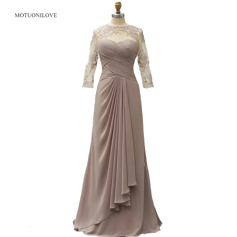 Sheer Crew Hals Moeder Bruidegom Jurken 2019 Kant Applicaties Plus Size Bruiloft Gast Moeder Van de Bruid Jurken 3/4 Lange mouwen Sheer Crew Hals Moeder Bruidegom Jurken 2019 Kant Applicaties Plus Size Bruiloft Gast Moeder Van de Bruid Jurken 3/4 Lange mouwen