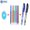 Stylo effaçable ensemble 0.5mm bleu noir couleur encre écriture Gel stylos poignée lavable pour fournitures de papeterie de bureau scolaire ► Photo 2/6