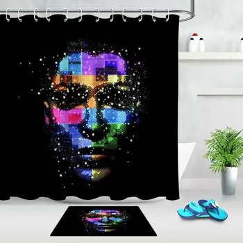 

Uniqued Creative Color Human Face Shower Curtain Waterproof Fabric Bathroom Set