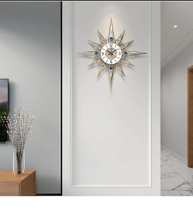 Simple Modern Wrought Iron Wall Clocks Crafts Ornaments Home Livingroom Wall Sticker Decoration Hotel Office 3D Wall Clock Mural