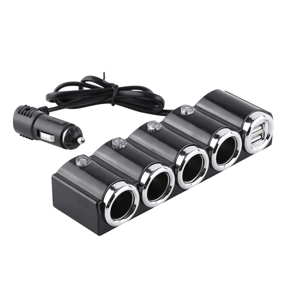 Splitter Power 4Way Socket Charger Dual USB Accessories 12V 24V Outlet Parts Auto Car Cigarette Lighter Adapter Vehicle | Автомобили и