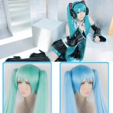 AILIADE Vocaloid Hatsune парик Мику Черный Рок Шутер Senbon Zakura косплей парик Длинные Синтетические волосы чип двойной хвостик парик