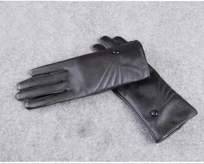 Элегантные женские перчатки для вождения, кожаные зимние теплые рукавицы, женские мотоциклетные лыжные перчатки с полным пальцем, тактические 91031