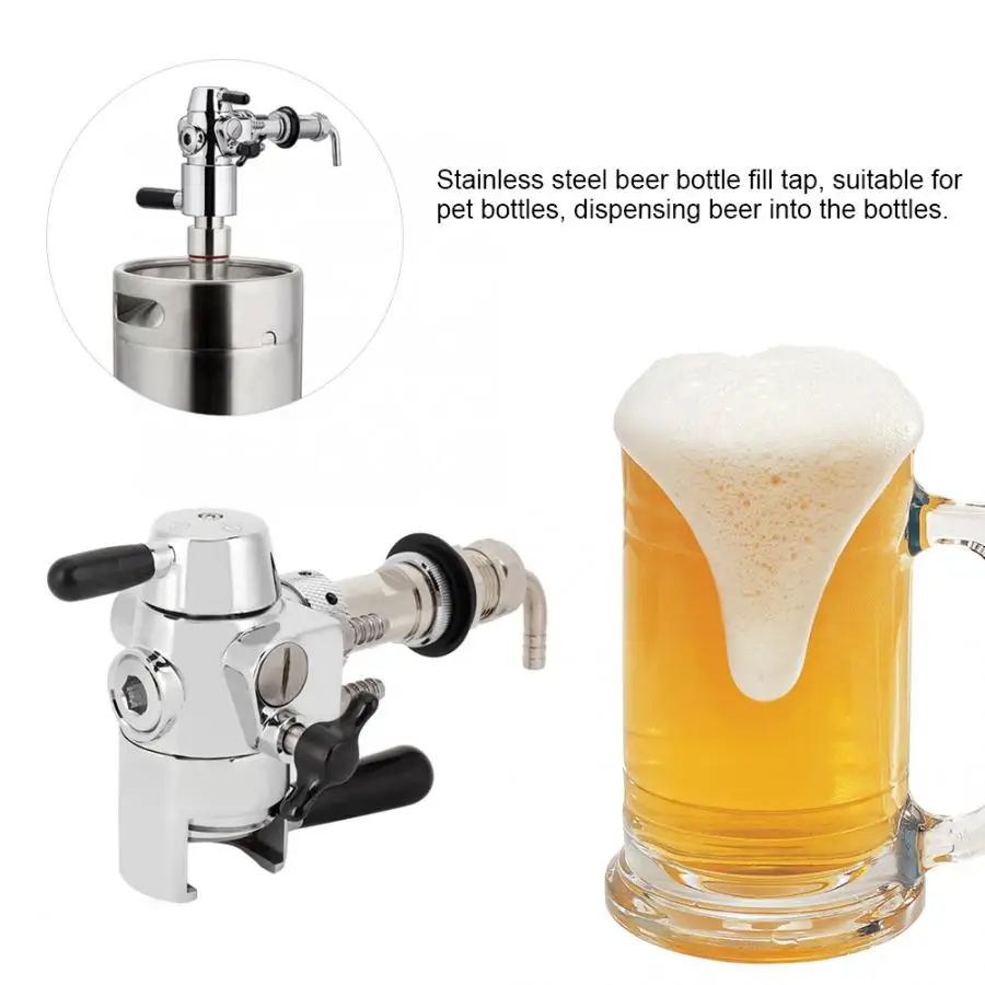 Beer Brewing Stainless Steel Beer Bottle Fill Tap De-foaming Beer Faucet Filling Accessories beer gun home brew Tools