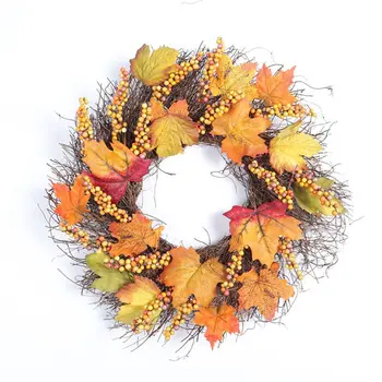 

20 inch Artificial Fall Harvest Fall wreaths for Front door Thanksgiving Decor 72XD
