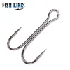 FISH KING Fishing Hooks 20pcs/pack High Carbon Steel Duple Hooks Double Fishing Hooks Barbed Carp Fishhook For Soft Worm Lure ► Photo 3/6