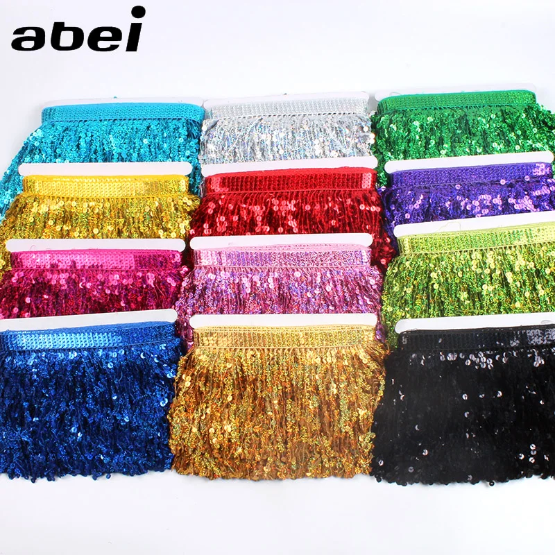 DIY Lantin Dance Wedding Party Dress Trims Braided Laser Sequins Paillette Lace Ribbon 2yards 16cm Handmade Crafts Accessories lace ribbon lace garment accessories lace sewing supplies lace decoration lace accessories lace sewing accessories clothing accessories clothing craft accessories tassel trim lace