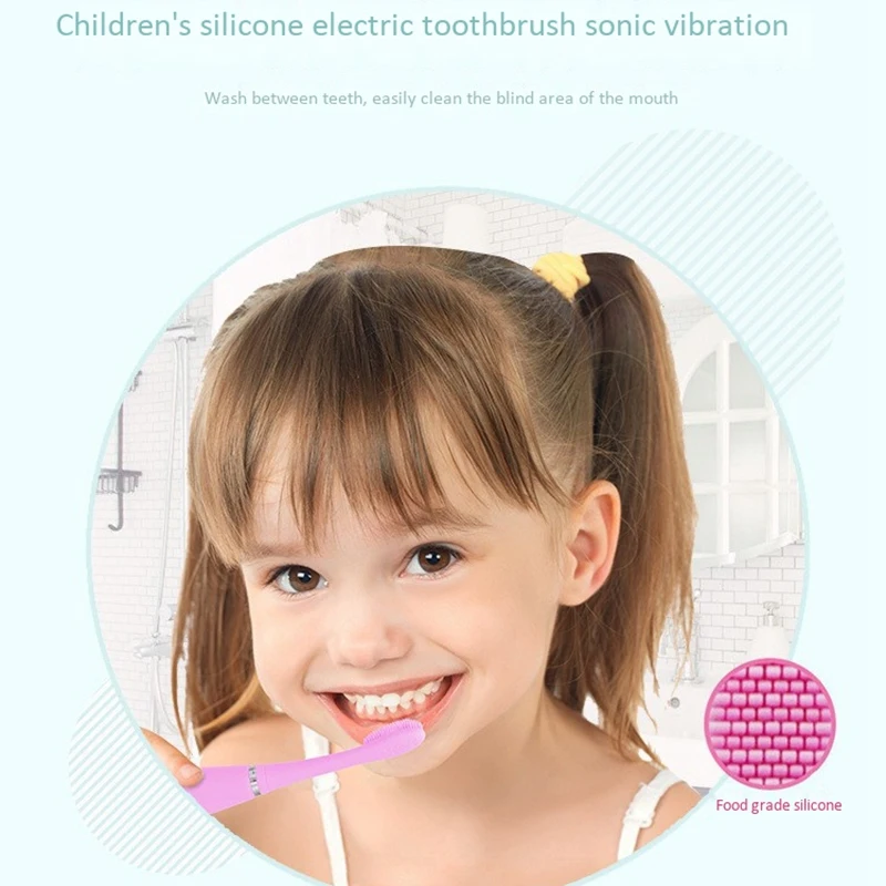 Children's Electric Toothbrush Rechargeable Silicon Electric Toothbrush Waterproof Acoustic Electric Toothbrush Children's Electric Toothbrush Rechargeable Silicon Electric Toothbrush Waterproof Acoustic Electric Toothbrush