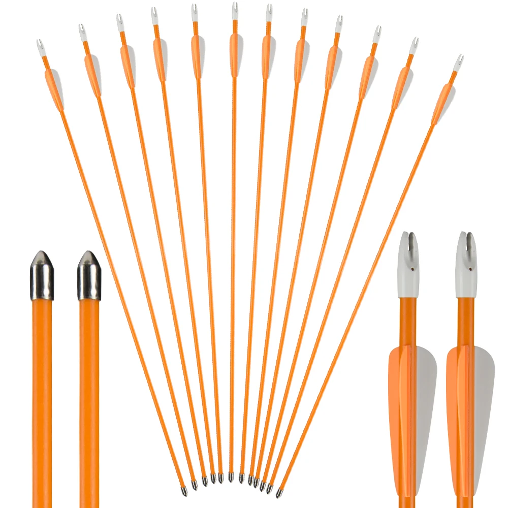 24pcs 26inch Fiberglass Arrows Archery Kids Arrow Target Shooting
