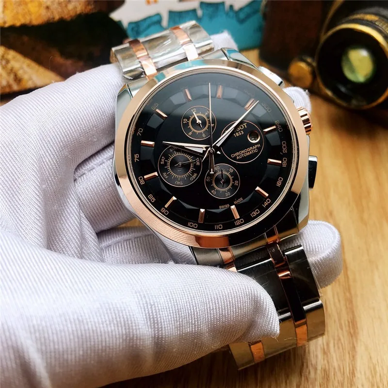 Tissot Роскошные Брендовые мужские часы механические наручные с ремешком из