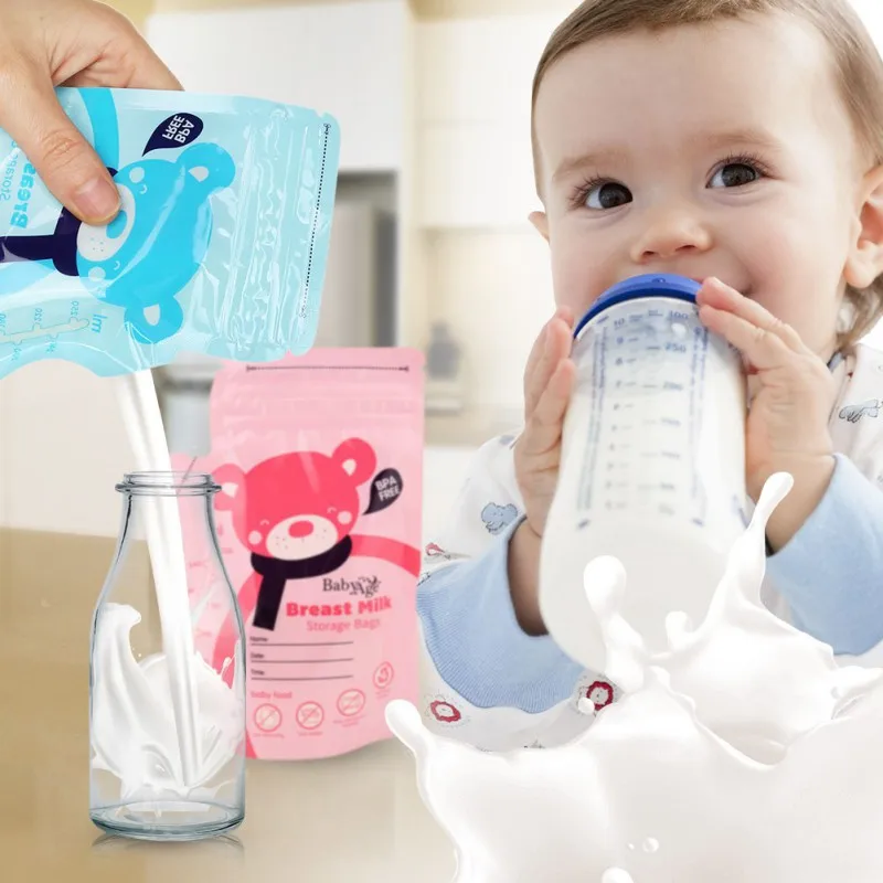 

30 or 1 Pcs/Pack 250ml Baby Food Storage Breast Milk Storage Bags High Quality BPA Free Solid Feeding Baby Liquid Food Bags