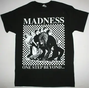 

MADNESS ONE STEP BEYOND TWO TONE SKA THE SPECIALS SUGGS NEW BLACK T-SHIRT
