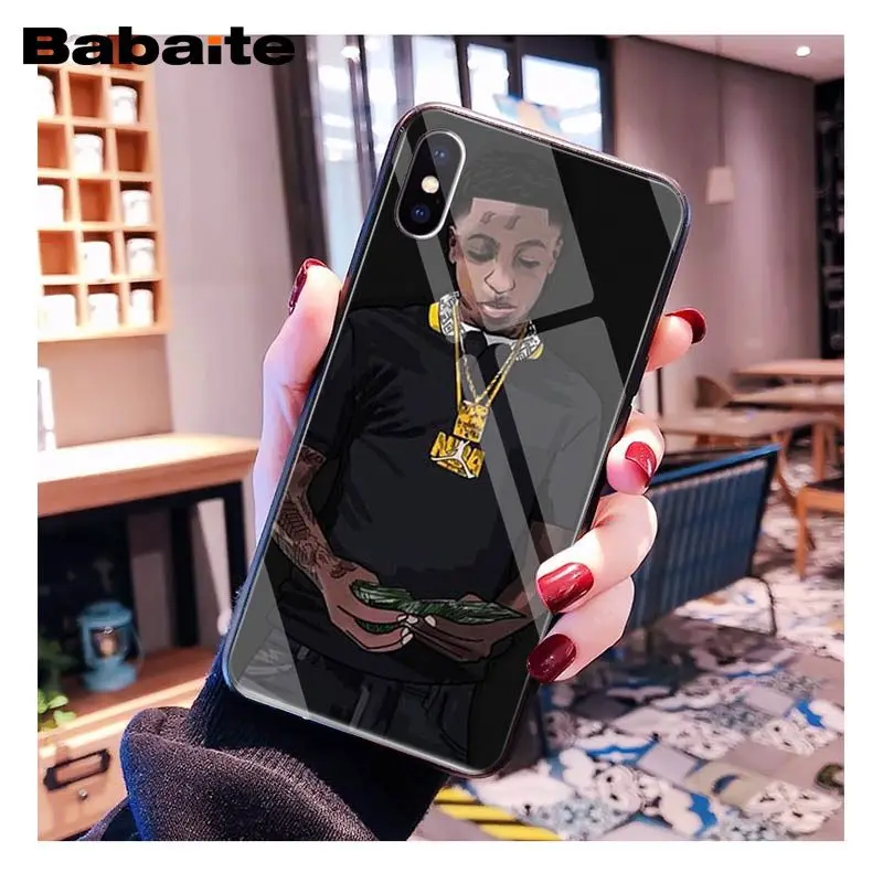 Babaite Youngboy ни разу не ломались снова Мерч закаленное Стекло чехол для телефона для iphone 11 Pro XS MAX XR 8X7 Plus 6s 6 Plus чехол - Цвет: A14
