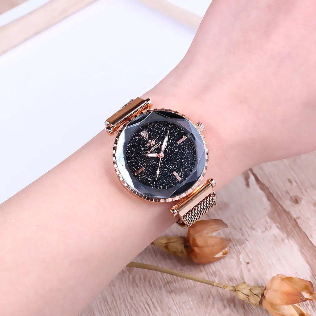 

Women's Watches Luxury Starry Sky Watch Fashion Simple Quartz Wristwatch Minimalist Ladies Dress Gift Clock Zegarki Damskie 2019