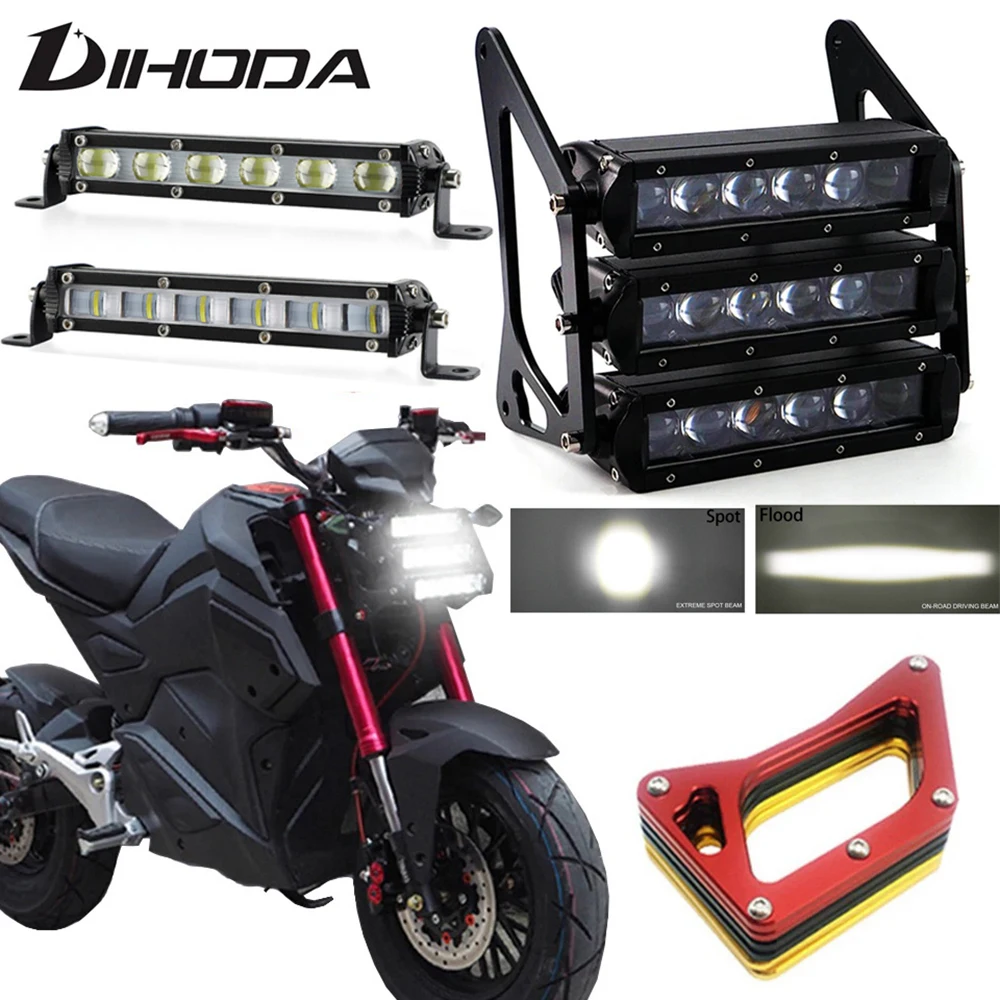 Feux de sauna de moto à LED, lampe de fourche avant modifiée