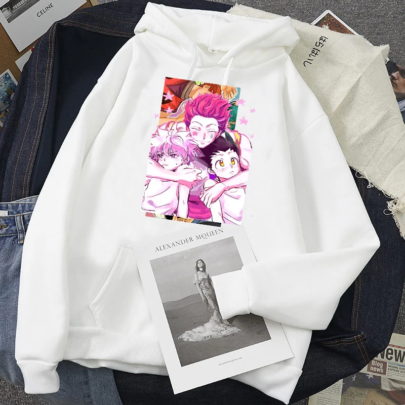 Harajuku Japanese animation graphics Hisoka Hunter Anime Printed women's Hoodie Harajuku plus size Street couple Sweatshirt Tops
