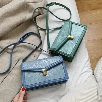 

MINI Stone pattern PU Leather Crossbody Bags For Women 2020 Lock Shoulder Messenger Bag Travel Small Handbags and Purse сумка