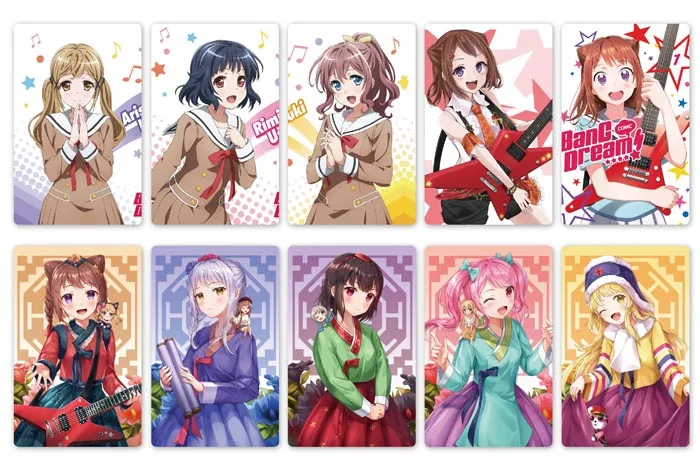 10pcs/set 5.4x8.5cm Anime BanG Dream Card Stickers Printed with Toyama Kasumi for Cosplay Accessories Set