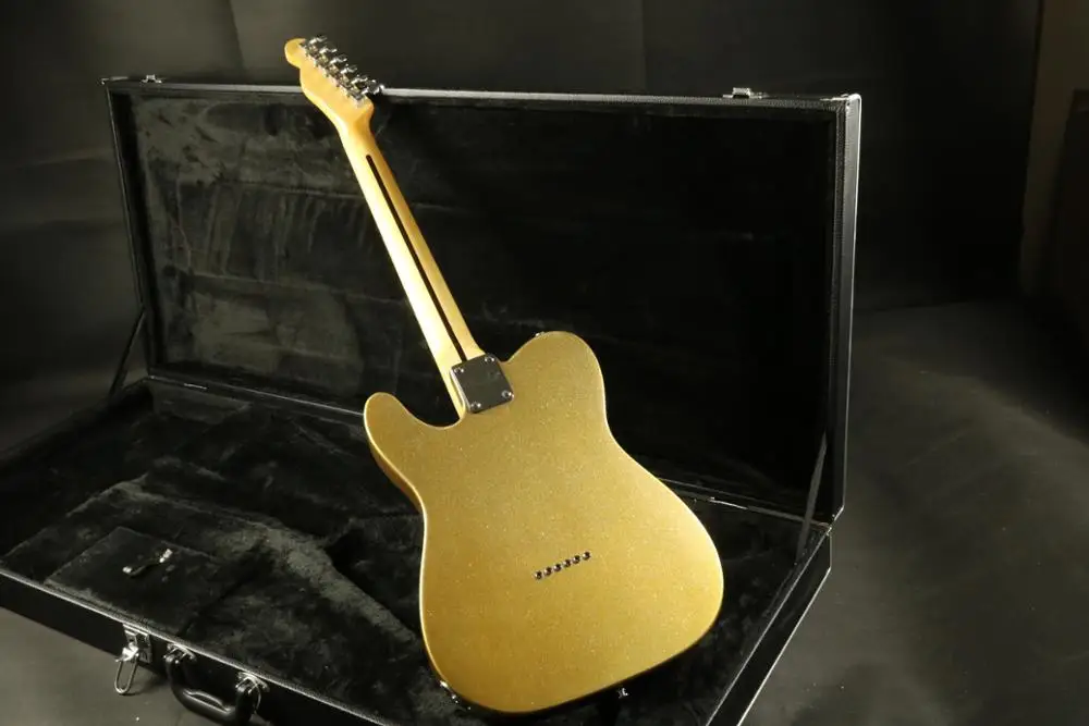 Золотая блестящая отделка качество tl Электрогитара гитара струна через тело tl гитара из палисандра шеи инкрустация электрическая